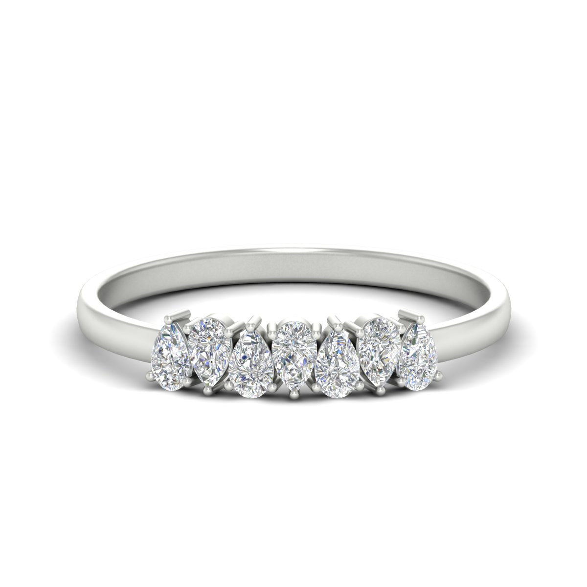 Half Carat 7 Stone Wedding Band Diamond Teardrop
