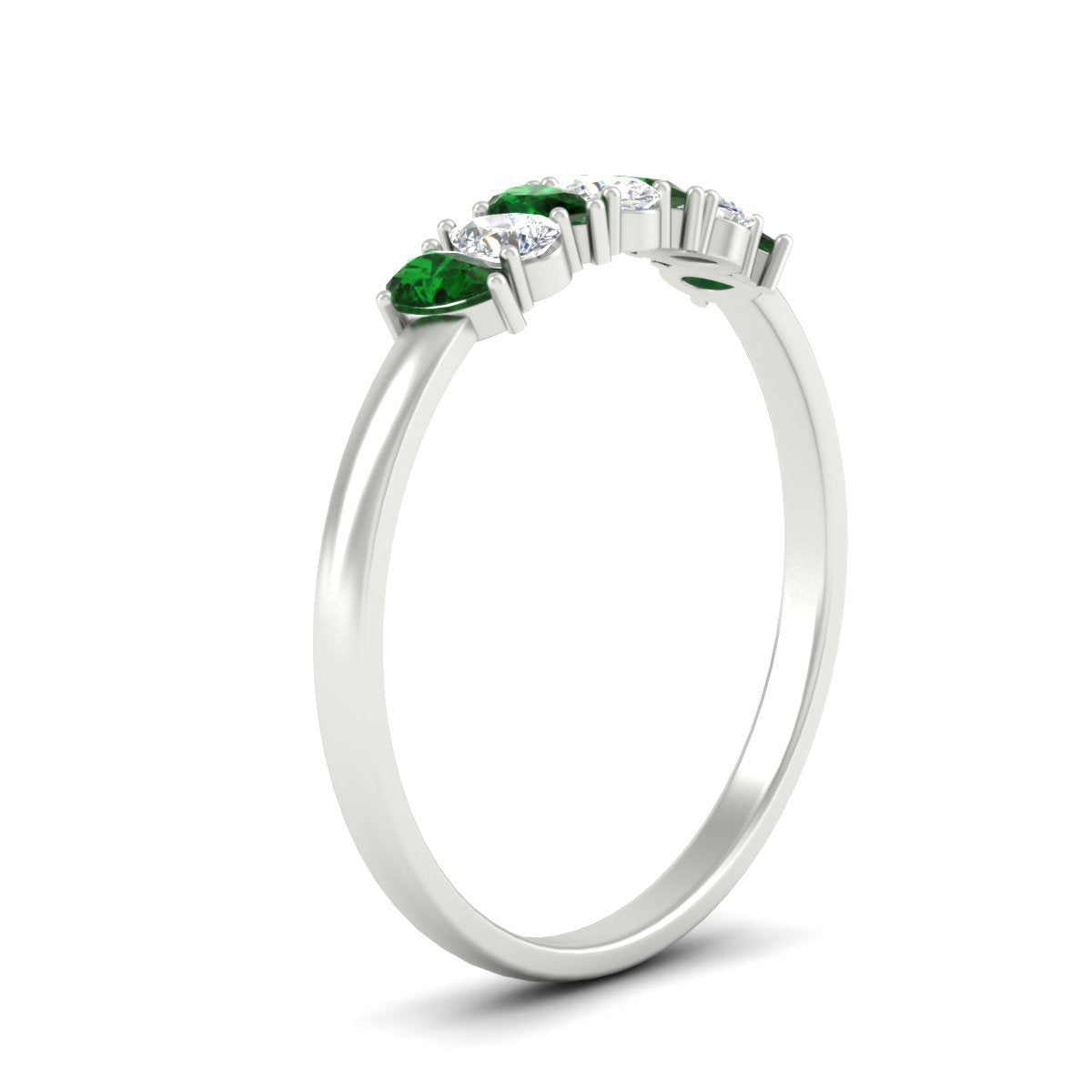Half Carat 7 Stone Wedding Band Diamond Teardrop