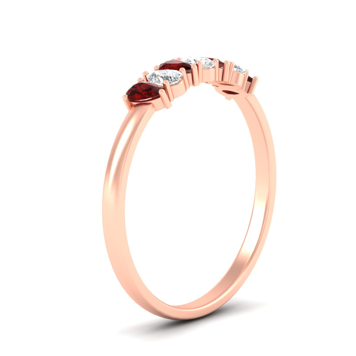 Half Carat 7 Stone Wedding Band Diamond Teardrop