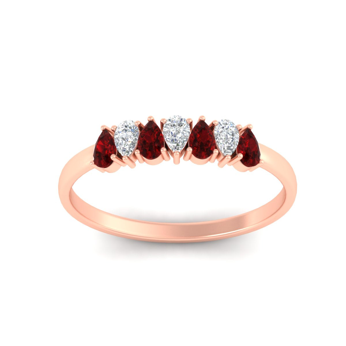 Half Carat 7 Stone Wedding Band Diamond Teardrop