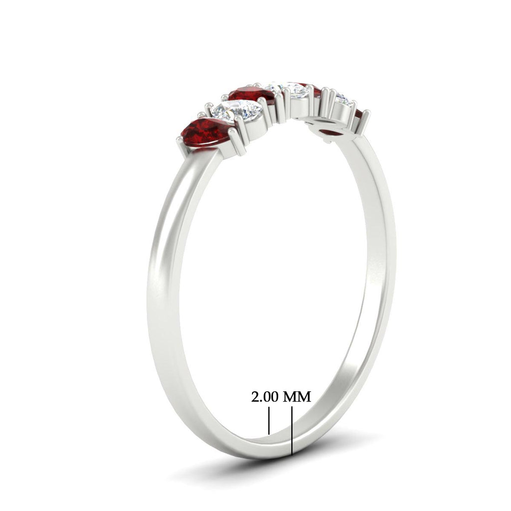 Half Carat 7 Stone Wedding Band Diamond Teardrop