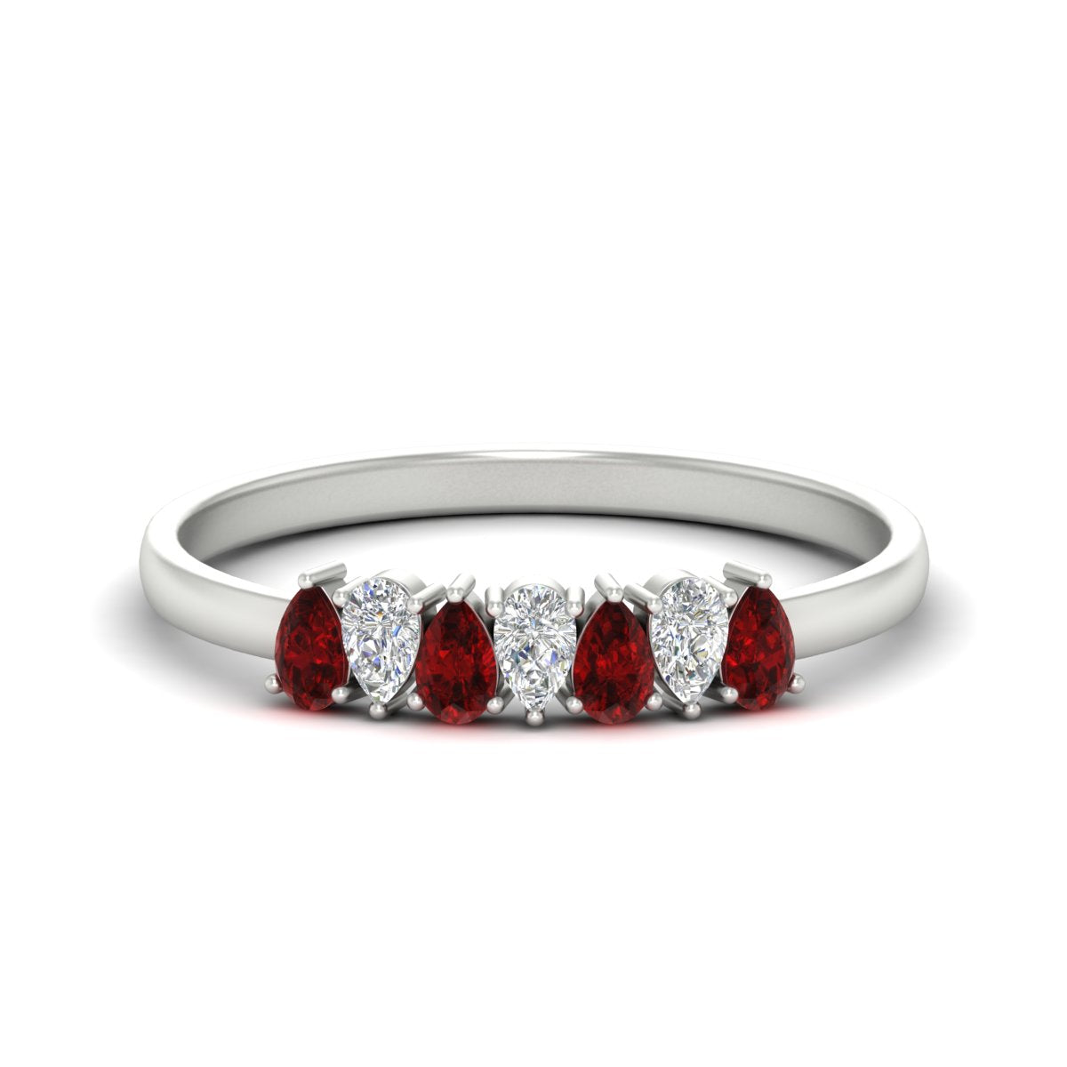 Half Carat 7 Stone Wedding Band Diamond Teardrop