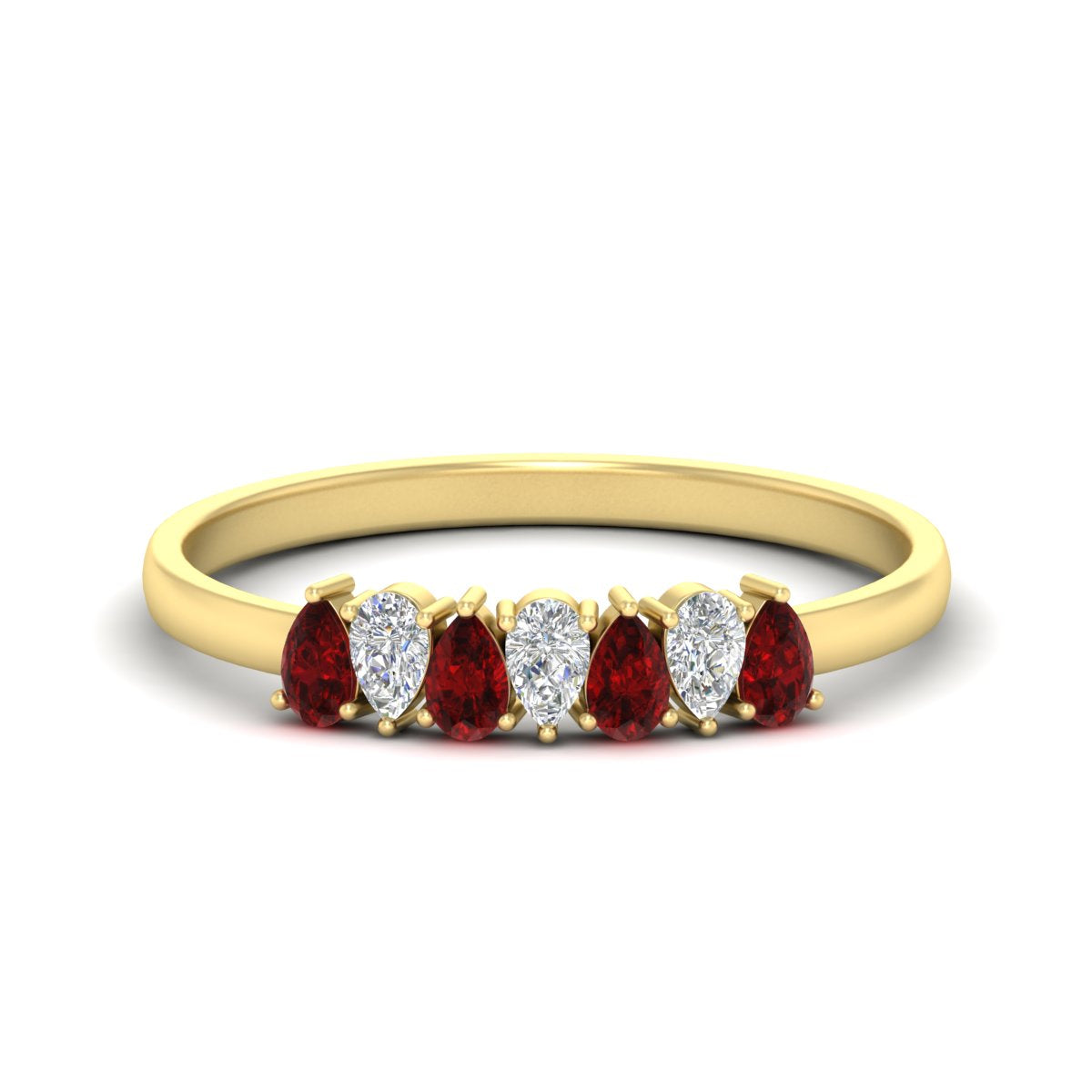 Half Carat 7 Stone Wedding Band Diamond Teardrop