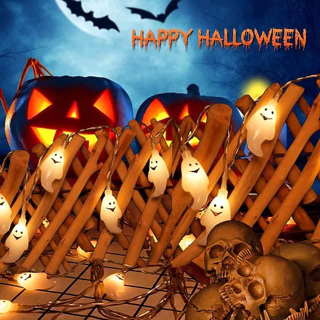 Halloween Cute Ghost LED String Lights Upholstery Lights | Seasonal Decor | Wiccan Center