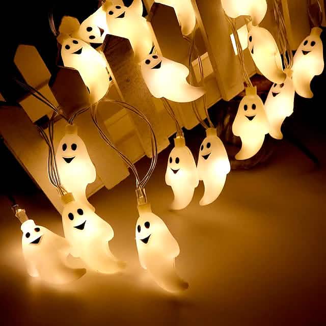 Halloween Cute Ghost LED String Lights Upholstery Lights | Seasonal Decor | Wiccan Center