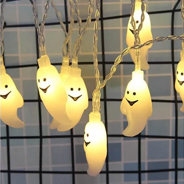 Halloween Cute Ghost LED String Lights Upholstery Lights | Seasonal Decor | Wiccan Center