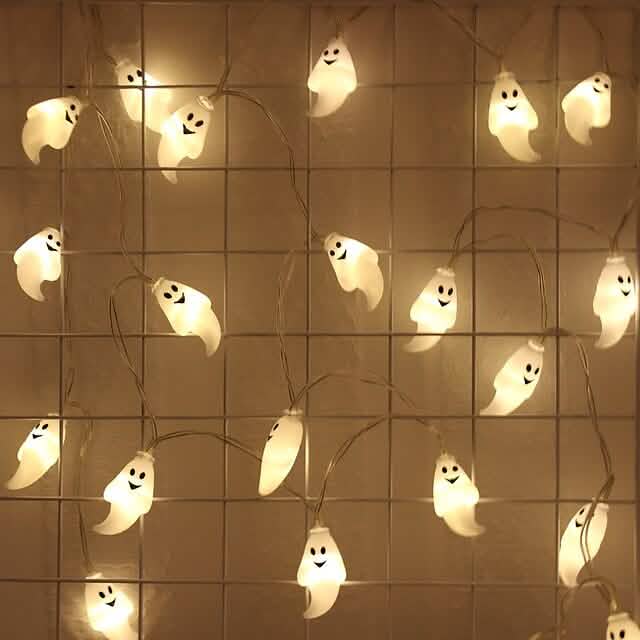 Halloween Cute Ghost LED String Lights Upholstery Lights | Seasonal Decor | Wiccan Center