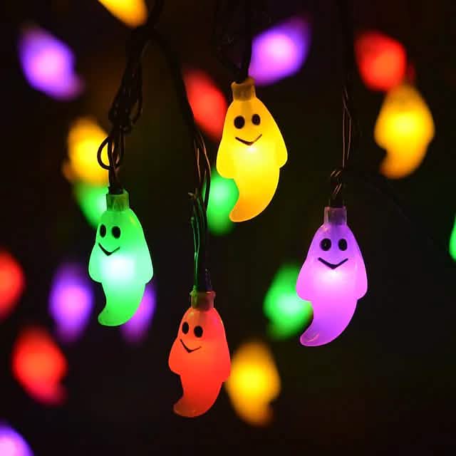 Halloween Cute Ghost LED String Lights Upholstery Lights | Seasonal Decor | Wiccan Center