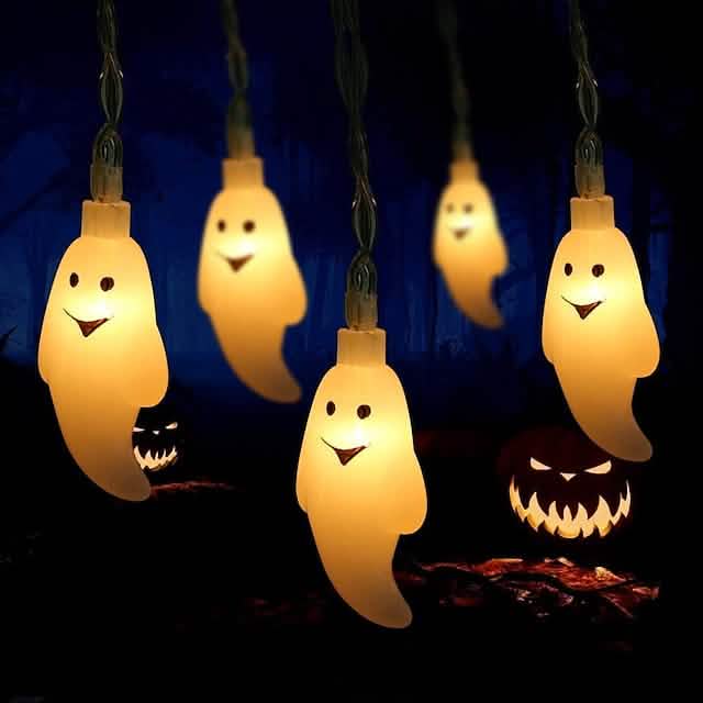Halloween Cute Ghost LED String Lights Upholstery Lights | Seasonal Decor | Wiccan Center