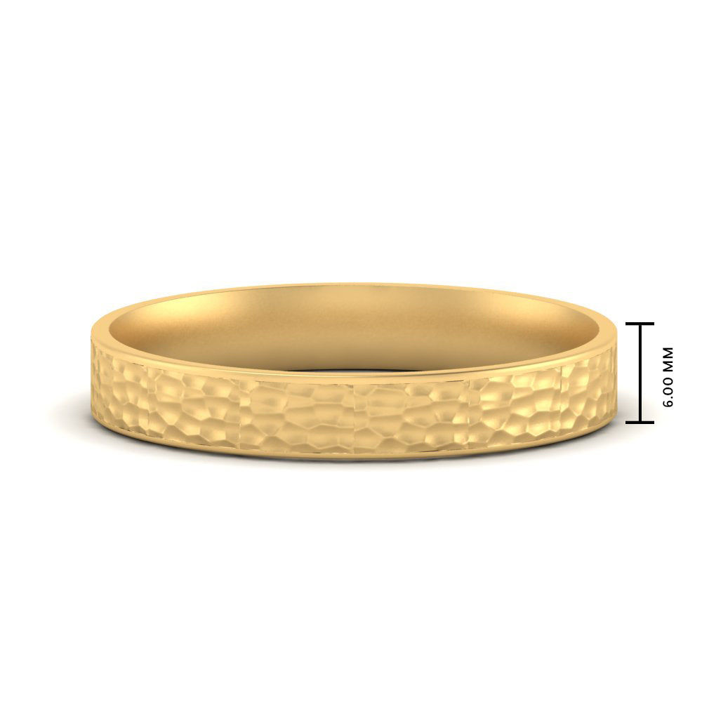 5 MM Hammered Finish Mens Wedding Band