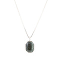 Hammered Green Seraphinite and Sterling Silver Pendant Necklace | Necklaces | Wiccan Center