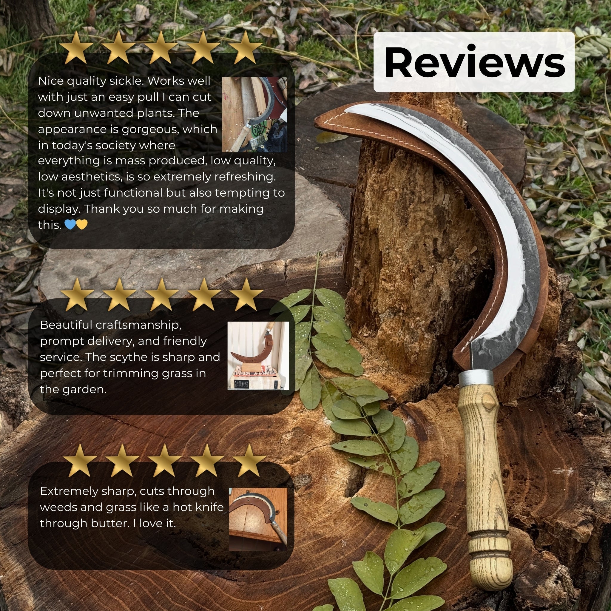 Hand-Forged Large Sickle, ⌀19 cm (7.5 inches) | Sickle | Wiccan Center