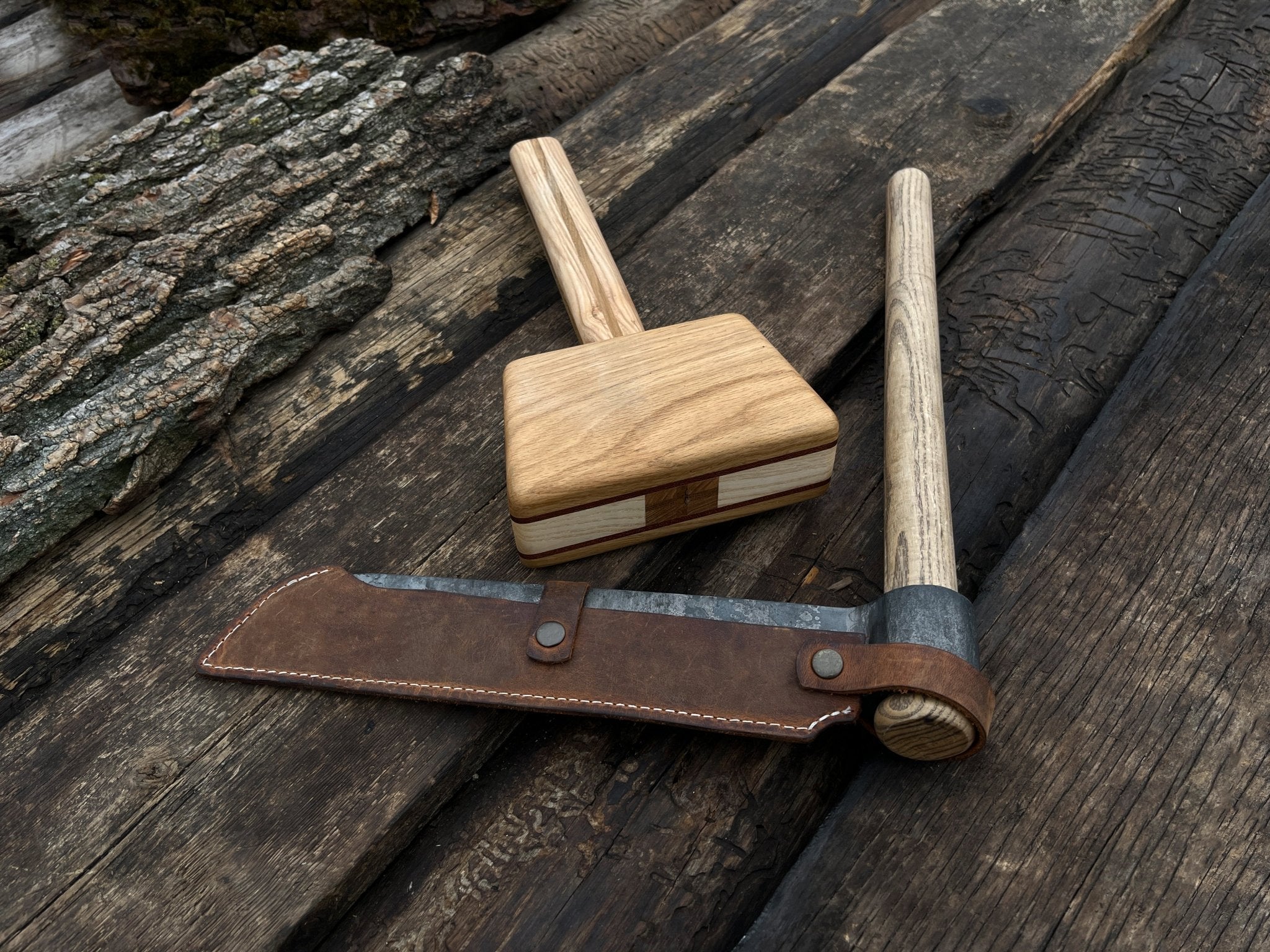 Splitting Froe with Wooden Mallet | Froe | Wiccan Center