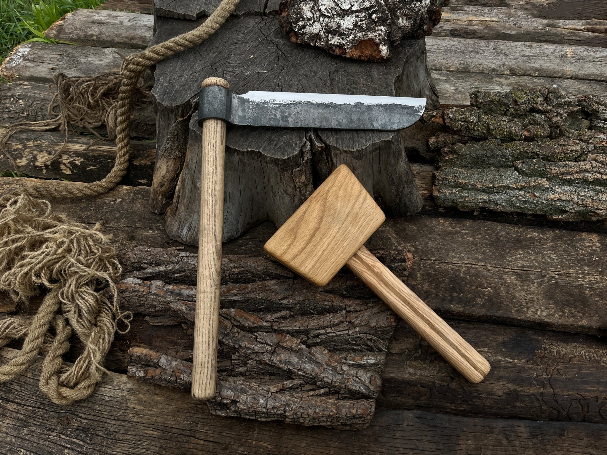 Splitting Froe with Wooden Mallet | Froe | Wiccan Center