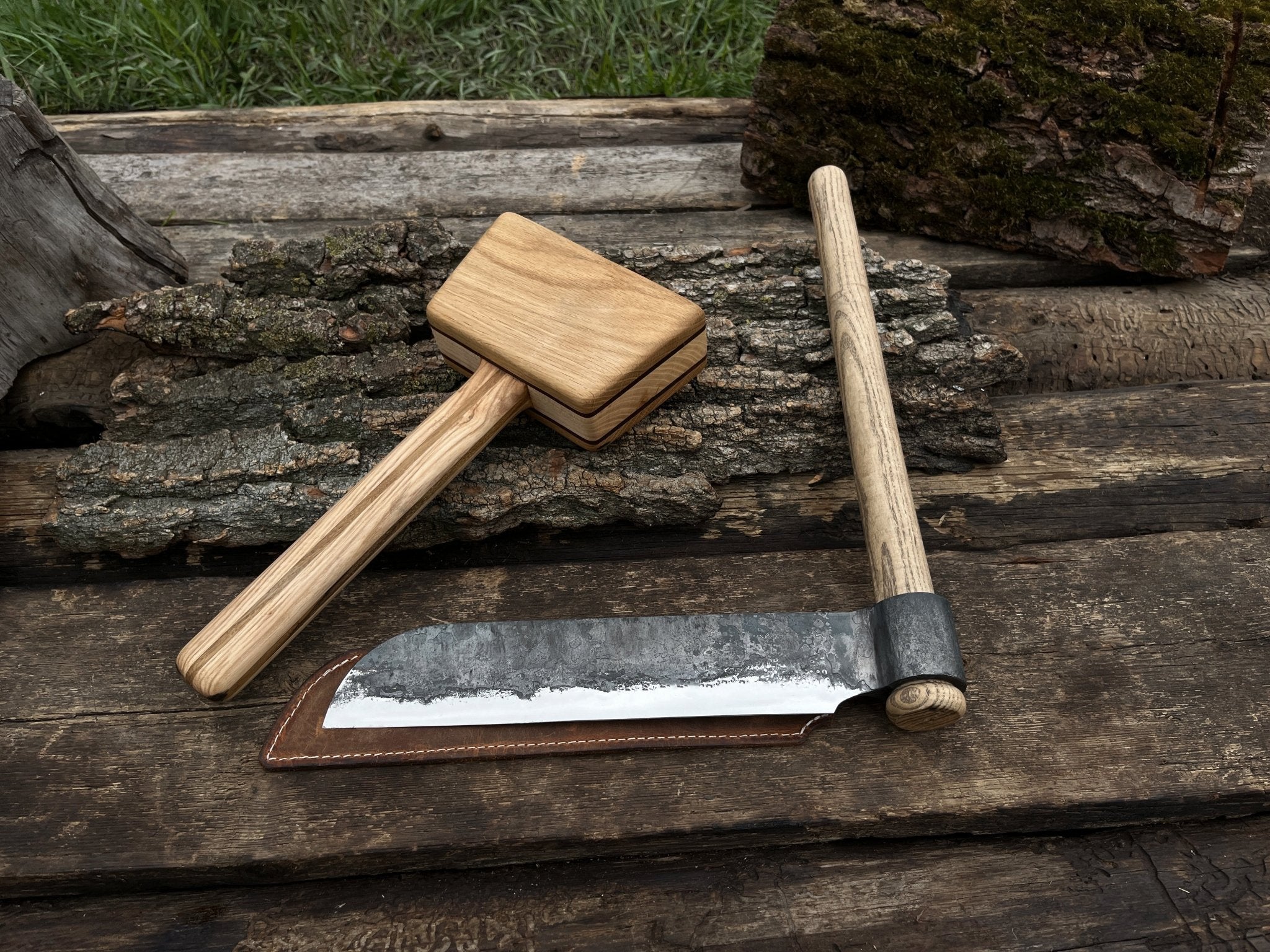 Splitting Froe with Wooden Mallet | Froe | Wiccan Center