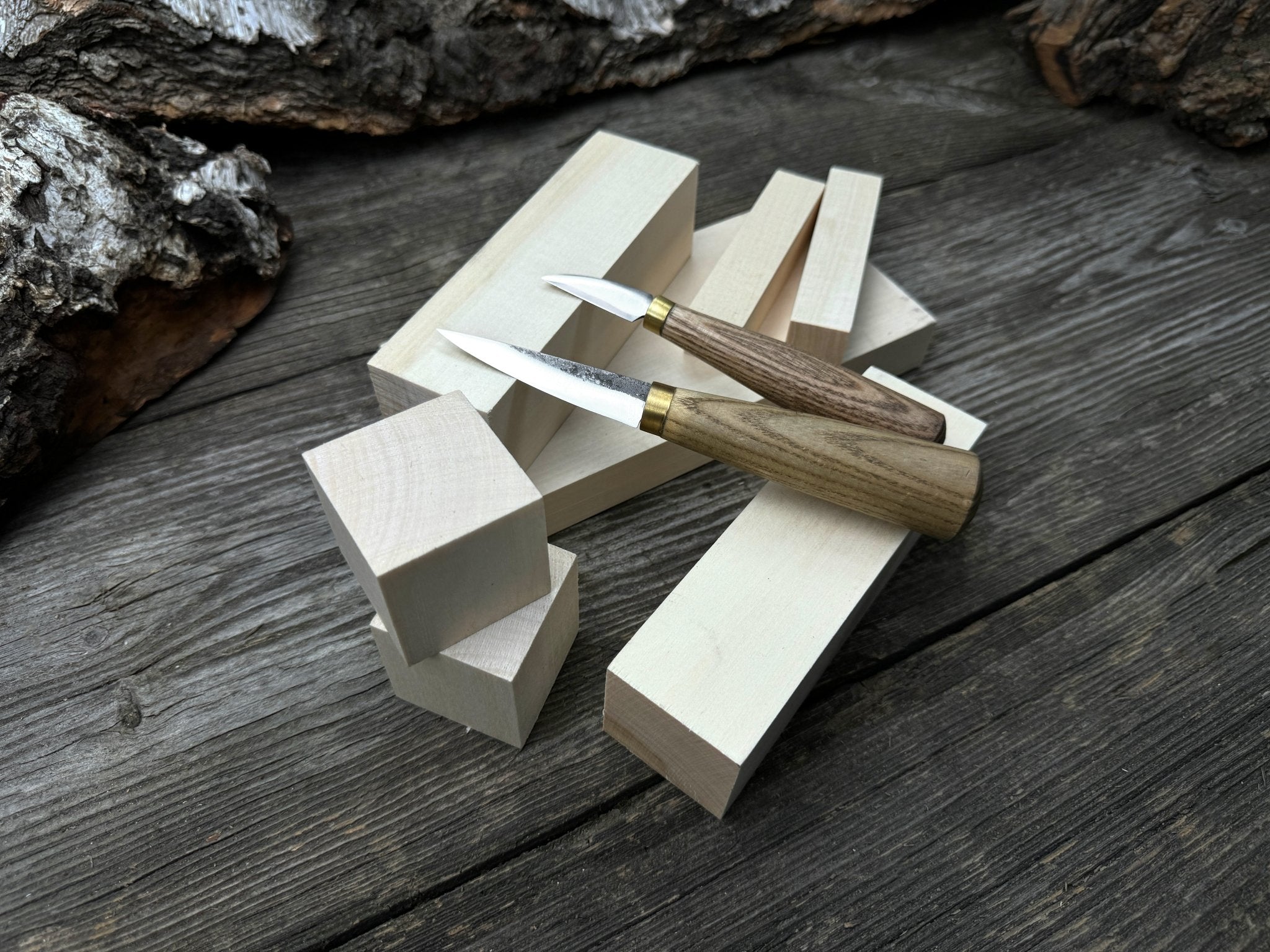 Hand-Forged Wood Carving Tool Set with Wooden Blanks WS8