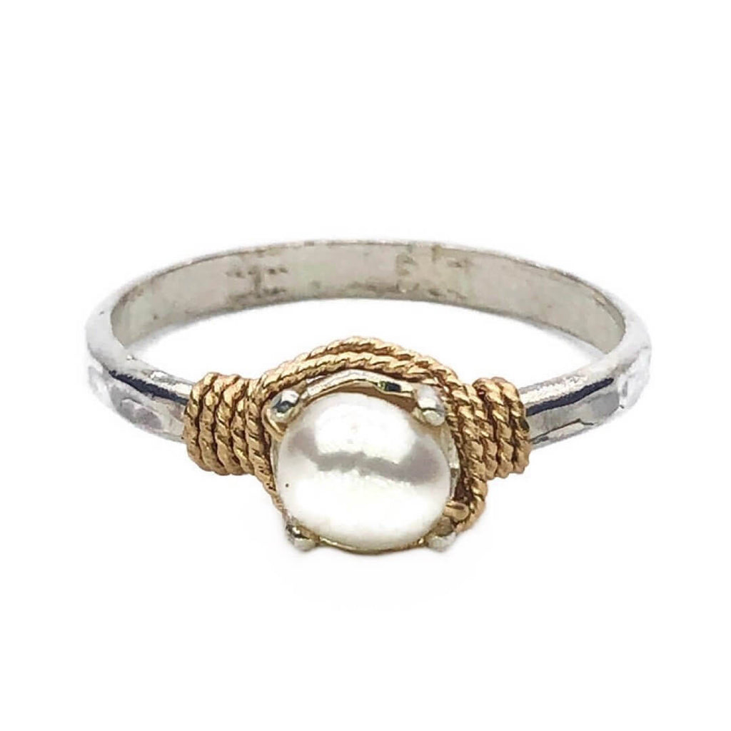 Hand Hammered Pearl Ring | Rings | Wiccan Center