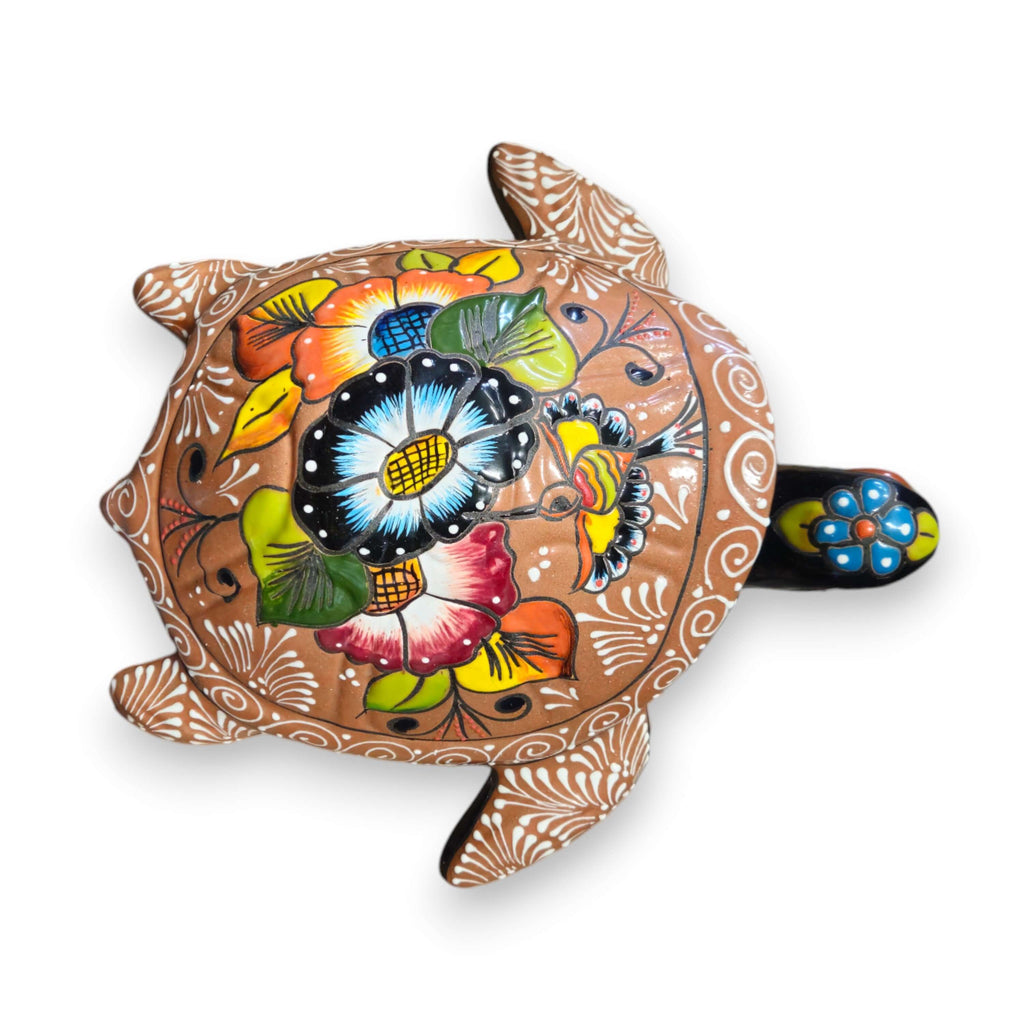 Colorful Talavera Sea Turtle | Handcrafted Mexican Art | Talavera Planter | Wiccan Center