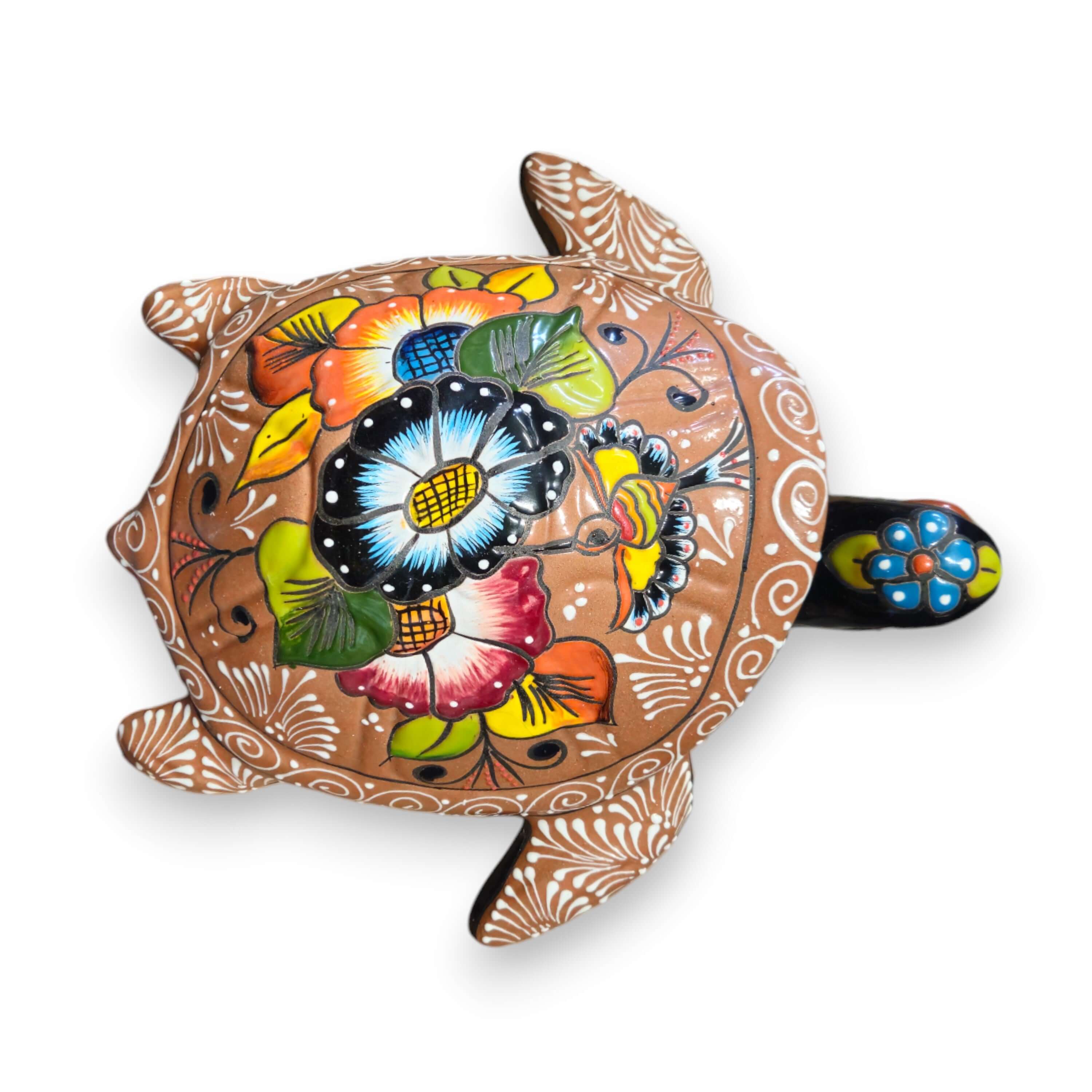 Colorful Talavera Sea Turtle | Handcrafted Mexican Art | Talavera Planter | Wiccan Center