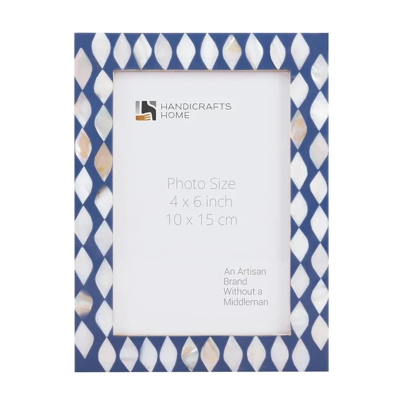 Picture Frame Avant Drops Collection Mother of Pearl & Resin Inlay Blue & White – 4x6, 5x7 & 8x10" | Picture Frames | Wiccan Center