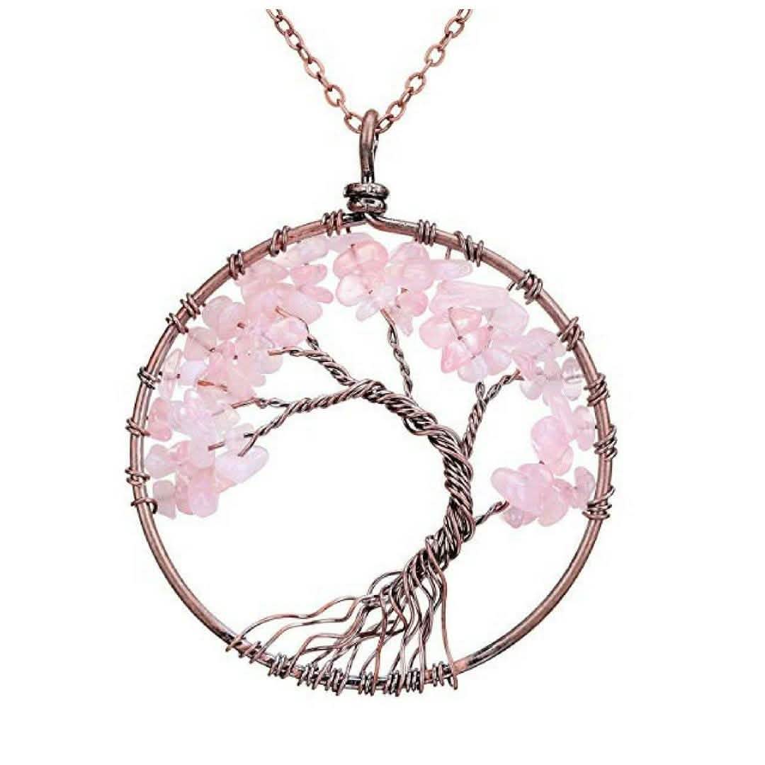 Handmade Genuine Gemstone Chakra Tree of Life Pendant Necklace | Necklaces | Wiccan Center