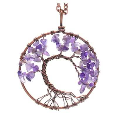 Handmade Genuine Gemstone Chakra Tree of Life Pendant Necklace | Necklaces | Wiccan Center