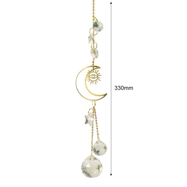 Hanging Sun Catcher Moon Light With Chain Pendant Ornament Crystal Balls Catcher Wind-chime Rainbow Maker Crystal Hanging Window Curtain Chandelier Outdoor Garden Home Decor Christmas Day Party Wedding Decoration | STDEM829SY | Wiccan Center
