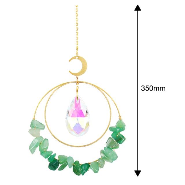 Hanging Sun Catcher Moon Light With Chain Pendant Ornament Crystal Balls Catcher Wind-chime Rainbow Maker Crystal Hanging Window Curtain Chandelier Outdoor Garden Home Decor Christmas Day Party Wedding Decoration | STDEM829SY | Wiccan Center