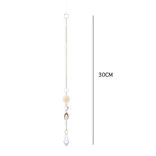 Hanging Sun Catcher Moon Light With Chain Pendant Ornament Crystal Balls Catcher Wind-chime Rainbow Maker Crystal Hanging Window Curtain Chandelier Outdoor Garden Home Decor Christmas Day Party Wedding Decoration | STDEM829SY | Wiccan Center