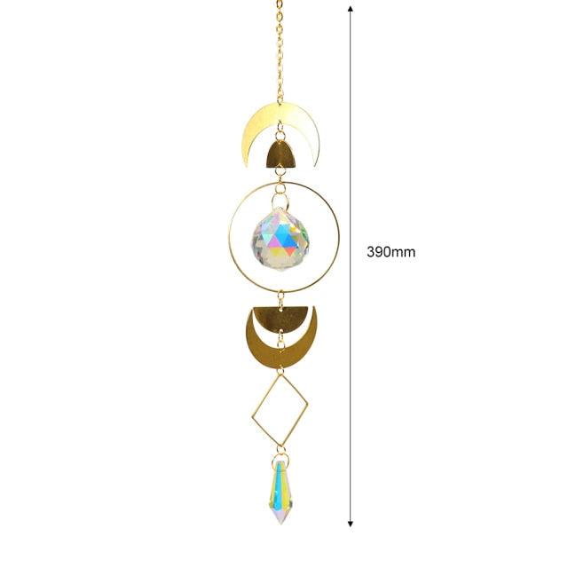 Hanging Sun Catcher Moon Light With Chain Pendant Ornament Crystal Balls Catcher Wind-chime Rainbow Maker Crystal Hanging Window Curtain Chandelier Outdoor Garden Home Decor Christmas Day Party Wedding Decoration | STDEM829SY | Wiccan Center