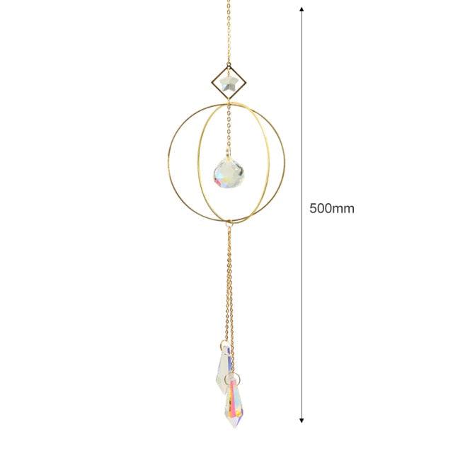 Hanging Sun Catcher Moon Light With Chain Pendant Ornament Crystal Balls Catcher Wind-chime Rainbow Maker Crystal Hanging Window Curtain Chandelier Outdoor Garden Home Decor Christmas Day Party Wedding Decoration | STDEM829SY | Wiccan Center