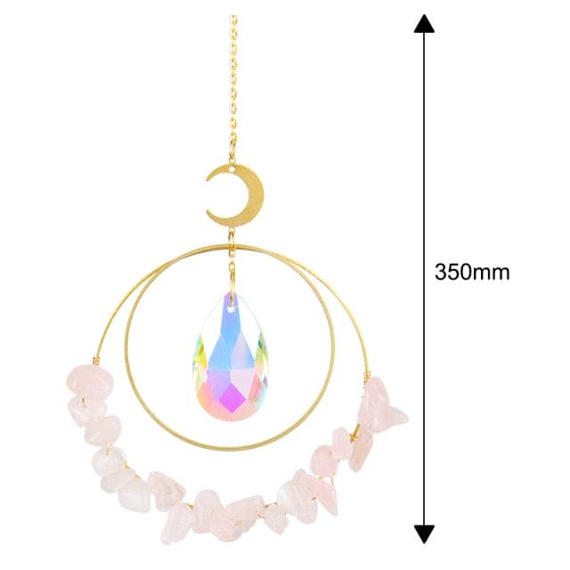 Hanging Sun Catcher Moon Light With Chain Pendant Ornament Crystal Balls Catcher Wind-chime Rainbow Maker Crystal Hanging Window Curtain Chandelier Outdoor Garden Home Decor Christmas Day Party Wedding Decoration | STDEM829SY | Wiccan Center
