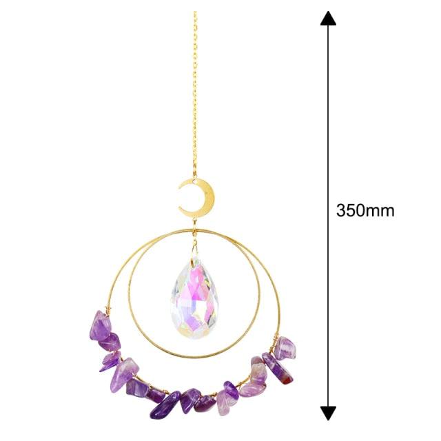 Hanging Sun Catcher Moon Light With Chain Pendant Ornament Crystal Balls Catcher Wind-chime Rainbow Maker Crystal Hanging Window Curtain Chandelier Outdoor Garden Home Decor Christmas Day Party Wedding Decoration | STDEM829SY | Wiccan Center