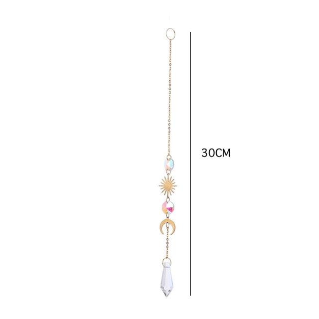 Hanging Sun Catcher Moon Light With Chain Pendant Ornament Crystal Balls Catcher Wind-chime Rainbow Maker Crystal Hanging Window Curtain Chandelier Outdoor Garden Home Decor Christmas Day Party Wedding Decoration | STDEM829SY | Wiccan Center