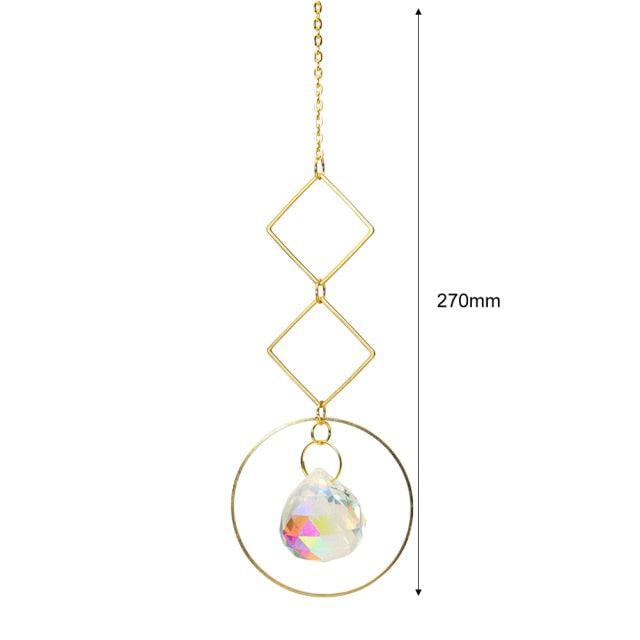 Hanging Sun Catcher Moon Light With Chain Pendant Ornament Crystal Balls Catcher Wind-chime Rainbow Maker Crystal Hanging Window Curtain Chandelier Outdoor Garden Home Decor Christmas Day Party Wedding Decoration | STDEM829SY | Wiccan Center