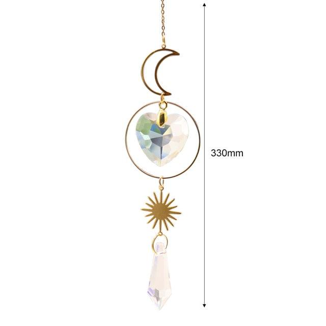 Hanging Sun Catcher Moon Light With Chain Pendant Ornament Crystal Balls Catcher Wind-chime Rainbow Maker Crystal Hanging Window Curtain Chandelier Outdoor Garden Home Decor Christmas Day Party Wedding Decoration | STDEM829SY | Wiccan Center