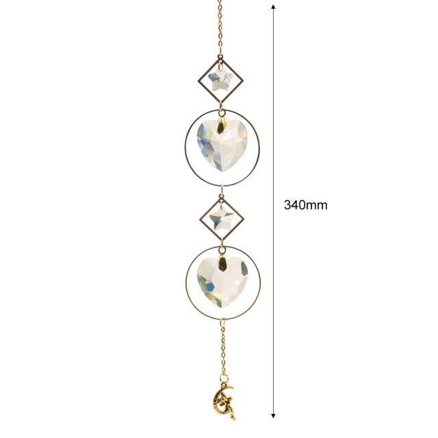Hanging Sun Catcher Moon Light With Chain Pendant Ornament Crystal Balls Catcher Wind-chime Rainbow Maker Crystal Hanging Window Curtain Chandelier Outdoor Garden Home Decor Christmas Day Party Wedding Decoration | STDEM829SY | Wiccan Center