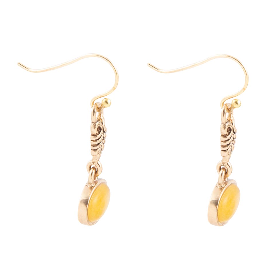 Harmony Orange Quartz Golden Drop Earrings | Earrings | Wiccan Center