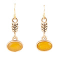 Harmony Orange Quartz Golden Drop Earrings | Earrings | Wiccan Center