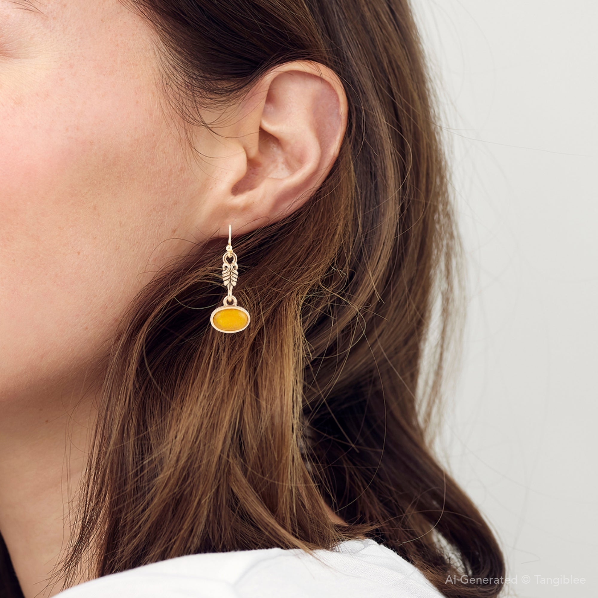 Harmony Orange Quartz Golden Drop Earrings | Earrings | Wiccan Center