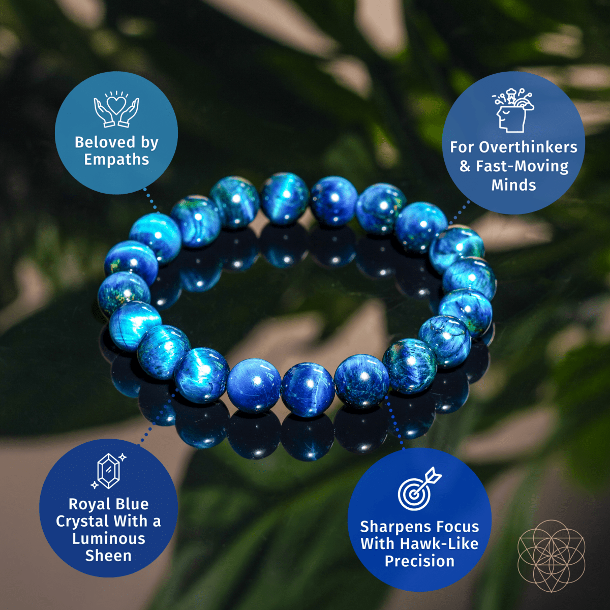 Hawk’s Focus – Royal Blue Tiger’s Eye Bracelet | Bracelet | Wiccan Center