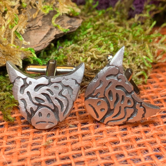 Scottish Highland Cow Cufflinks - Handmade in Scotland