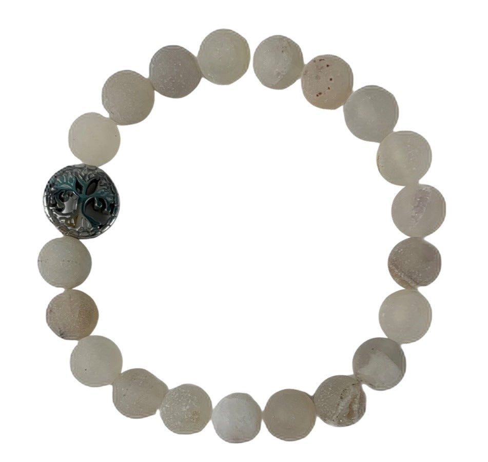 Druzy Quartz Bracelet Round Beads 2 Sizes | | Wiccan Center