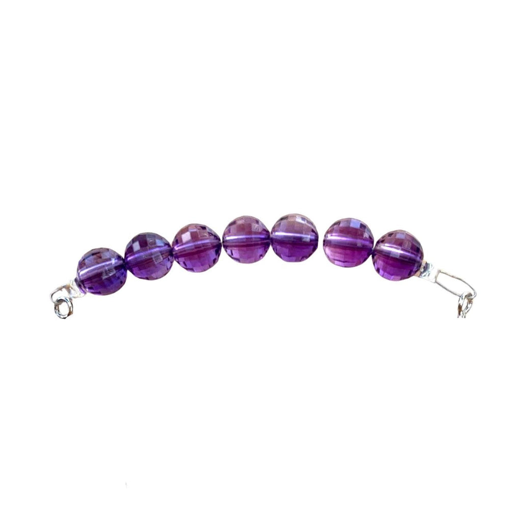 Amethyst Bracelet Faceted Round Beads with Adjustable Chain (February) | Bracelets | Wiccan Center