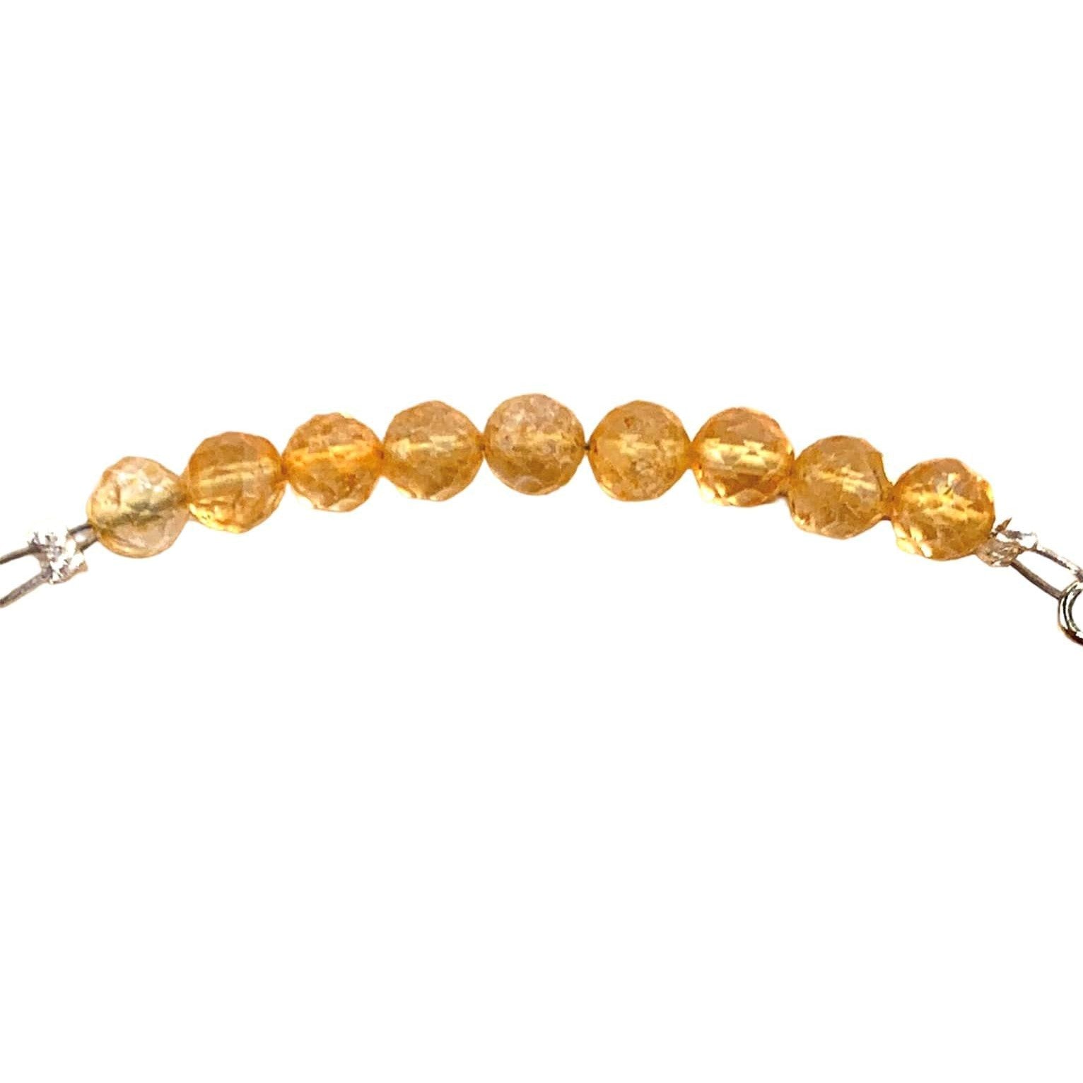 Citrine Bracelet Faceted Round Beads with Adjustable Chain (November) | Bracelets | Wiccan Center