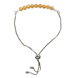 Citrine Bracelet Faceted Round Beads with Adjustable Chain (November) | Bracelets | Wiccan Center