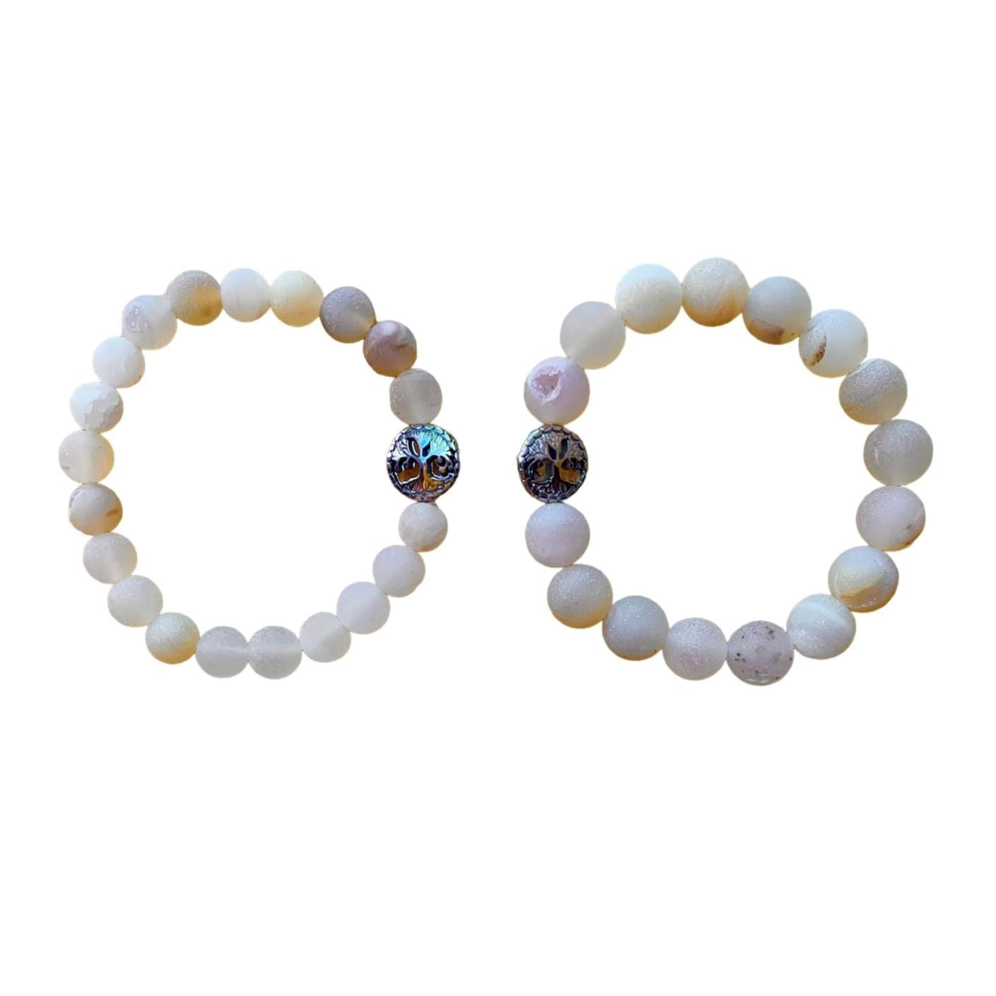 Druzy Quartz Bracelet Round Beads 2 Sizes | | Wiccan Center