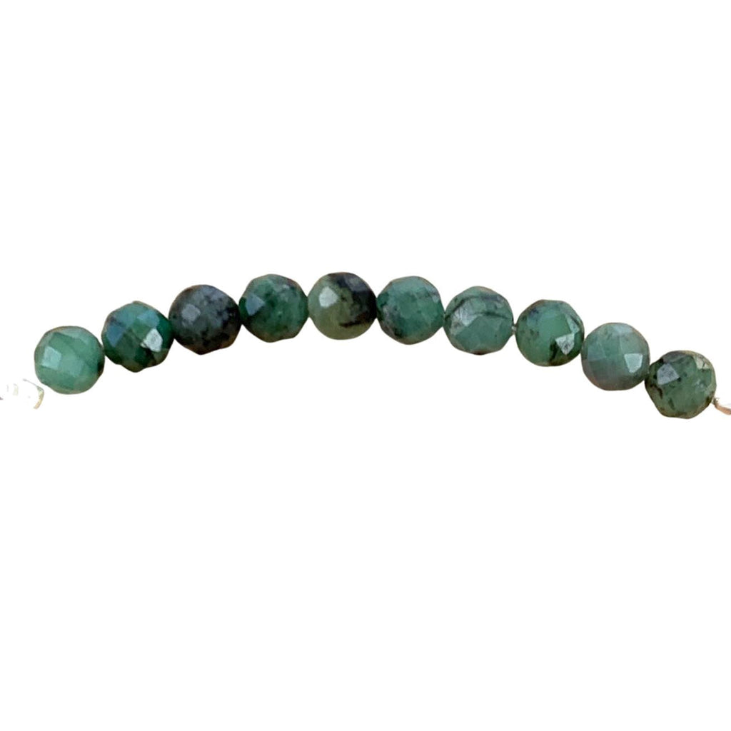 Emerald Bracelet Faceted Round Beads with Adjustable Chain (May) | Bracelets | Wiccan Center