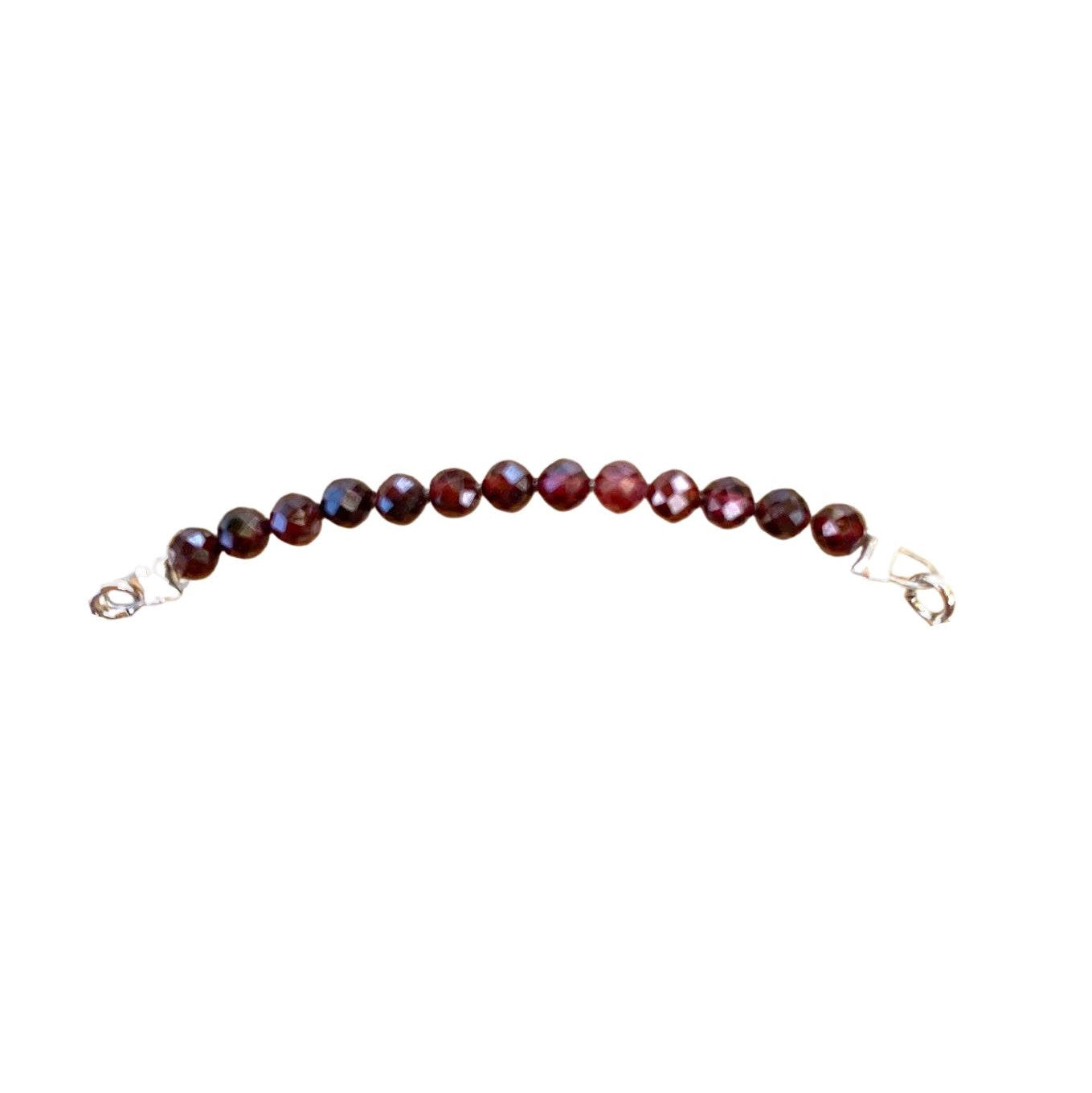 Garnet Bracelet Faceted Round Beads with Adjustable Chain (January) | Bracelets | Wiccan Center