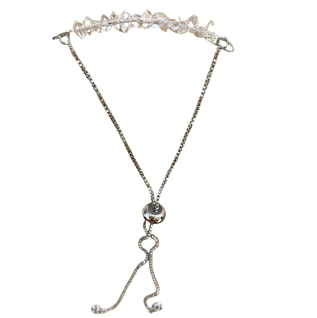 Herkimer Diamond Bracelet with Adjustable Chain (April) | Bracelets | Wiccan Center
